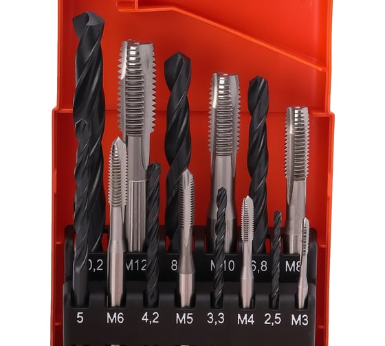 Набор машинных метчиков Bucovice Tools М3-М12, HSS 104001
