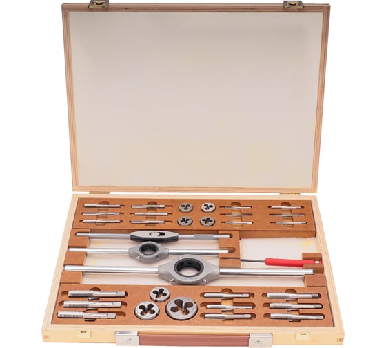Набор метчиков и плашек Bucovice Tools M1-DIN M3-M12, HSS, 34пр 340128