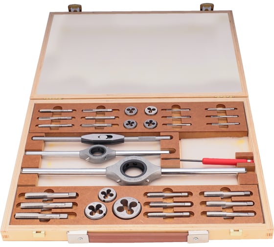 Набор метчиков и плашек Bucovice Tools M1-DIN M3-M12, HSS, 34пр 340128