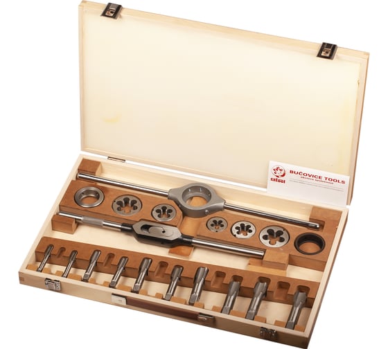 Набор метчиков и плашек Bucovice Tools UNF 1/2-1.0, 115CrV3, 19пр 316200 1