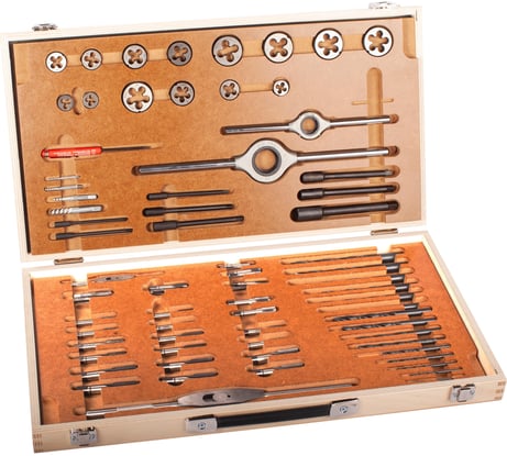Набор метчиков и плашек Bucovice Tools M3-II MF4-MF14 115CrV3, 64 предмета 310141