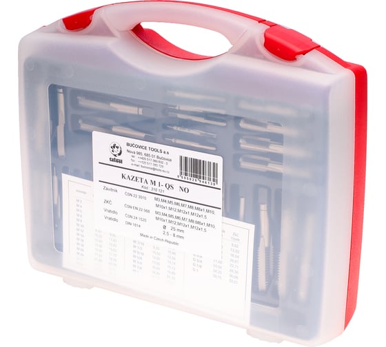 Набор метчиков и плашек Bucovice Tools M1-QS MF8-MF12 115CrV3, 46 предметов 310121