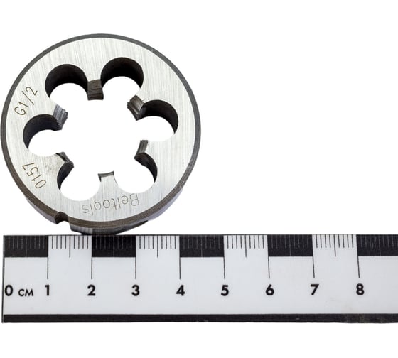 Трубная плашка Beltools G1/2" 14Н диаметр нарезаемой резьбы=20,955 D=45 мм, ri.130.58