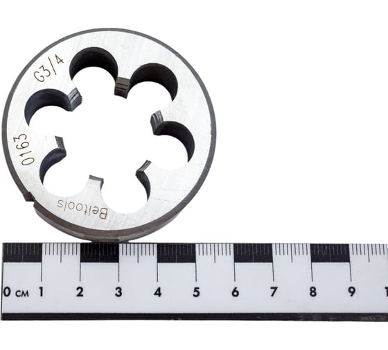 Трубная плашка Beltools G3/4" 14Н диаметр нарезаемой резьбы=26,441 D=55 мм, ri.130.59
