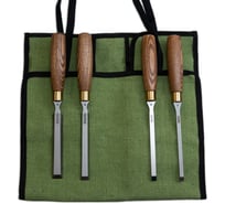 Набор стамесок Петроградъ серия Волга, 4 штуки, 8, 10, 16, 20, в сумке-скрутке М00021116