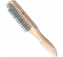 Стальная проволочная щетка Петрович с деревянной ручкой, 3 ряда 4100003865