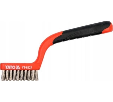 Металлическая щетка YATO 3 ряда, изогнутая пластиковая ручка YT-6337