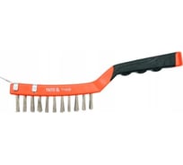 Металлическая щетка YATO 4 ряда, пластиковая ручка YT-6339