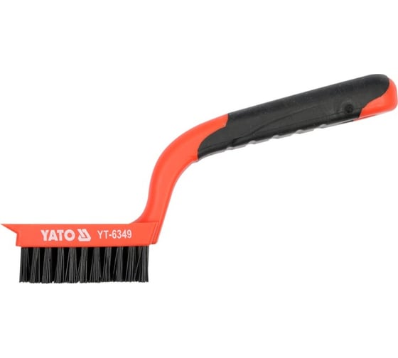 Нейлоновая щетка YATO 5 рядов, изогнутая пластиковая ручка YT-6349