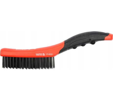 Стальная щетка YATO 4-х рядная, c пластиковой ручкой YT-6332