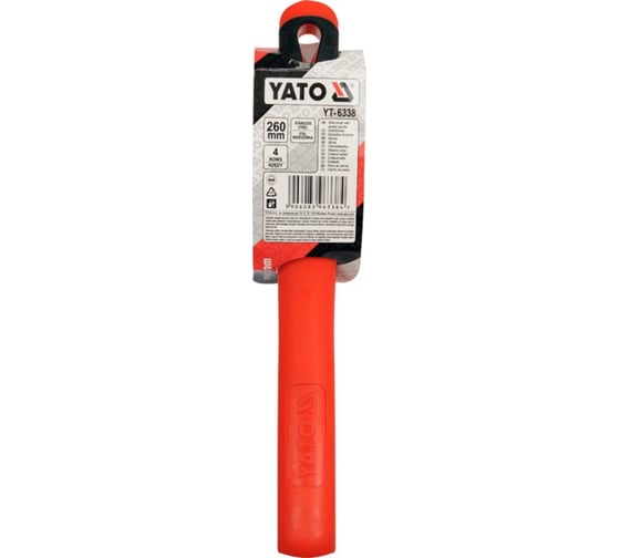 Стальная щетка YATO 4 ряда, c пластиковой ручкой YT-6338