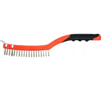 Щетка YATO стальной ворс, 3-х рядная, c пластиковой ручкой YT-6336