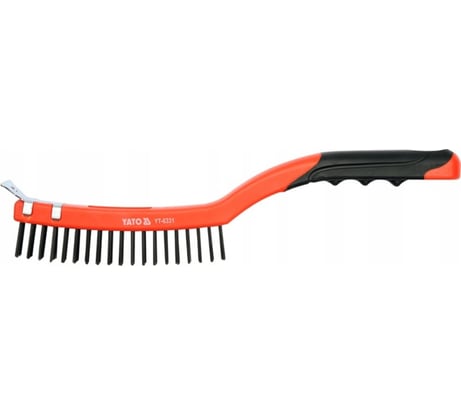 Стальная щетка YATO 3-х рядная, c пластиковой ручкой YT-6331