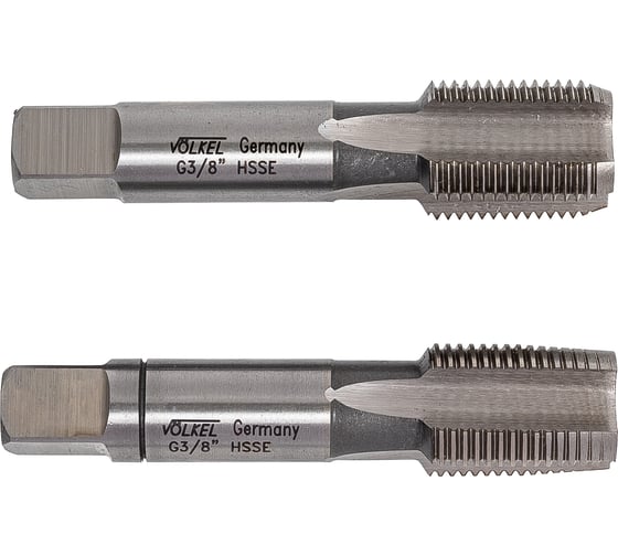 Набор метчиков из 2-х шт. VOELKEL G 3/8 -19 HSSE DIN5157 V55316