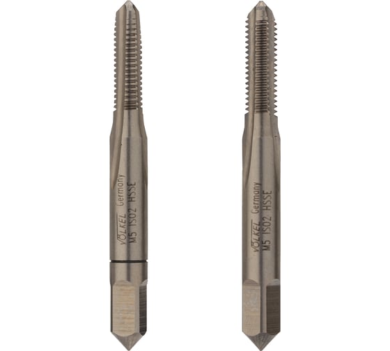 Набор метчиков из 2-х шт. VOELKEL М5 шаг 0,8 мм HSSE DIN352 V57334-2PC