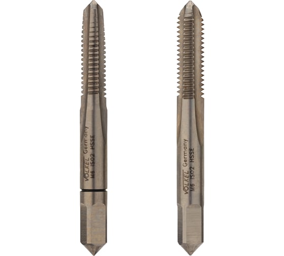 Набор метчиков из 2-х шт. VOELKEL М6 шаг 1,0 мм HSSE DIN352 V57338-2PC 1