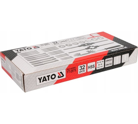 Набор метчиков и плашек YATO М3-М12 32 предмета YT-2975