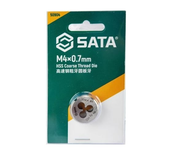 Плашка Sata M4, шаг резьбы 0.7 мм, картон. бл. 50904