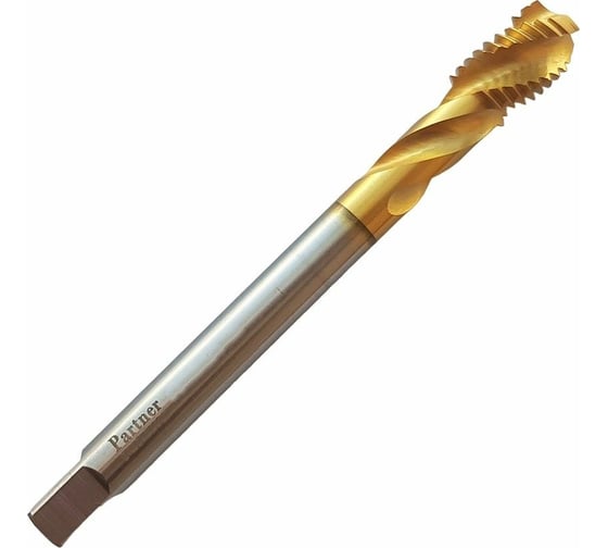 Метчик Partner M14х2.0 HSSE, DIN376, спиральная канавка, Н6, TiN 315140