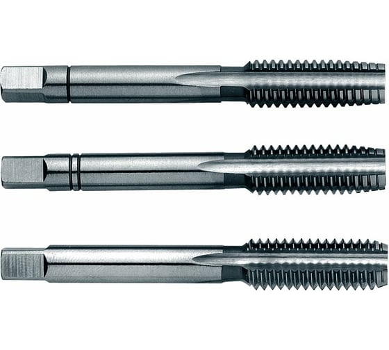 Набор ручных метчиков ZIRA No 1000E HSS-E DIN 352, M10x1.5 №1, №2, №3, 3 предмета ZI-100224 1
