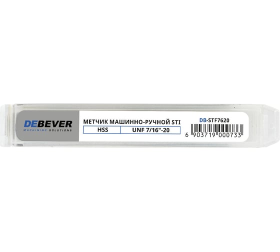 Метчик Debever Machining Solutions HSS м/р под резьбовые вставки системы STI UNF 7/16"-20 DB-STF7620