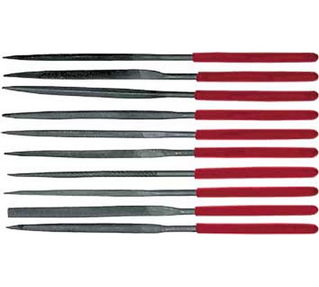 Узкие надфили 3х140мм, 10 шт FIT DIY 42170