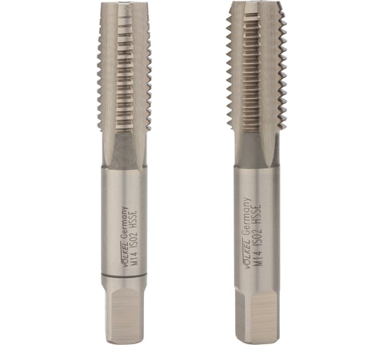 Набор метчиков VOELKEL 2 шт, М 14, шаг 2,0 мм, HSSE, DIN352 V57354-2PC 1