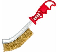 Щетка по металлу BEOROL латунная, пластиковая ручка, витая проволока 245316