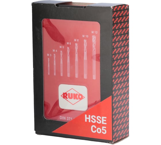 Набор машинных метчиков RUKO M3-М12 мм HSSE 7 предметов 245062