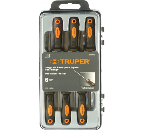 Набор прецизионных напильников с ручкой 6 шт 152 мм Truper LIJO-6X 15240
