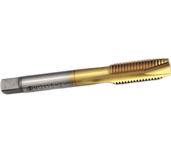 Метчик машинно-ручной TORNERI М12x1.5 ISO 529, для сквозных отверстий с покрытием TiN, HSSE 043914