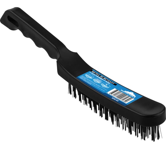 Щетка по металлу vertextools с пластиковой ручкой, 4-ряд 1212-03