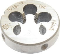 Дюймовая плашка TLX 9/16"-18 UNF 60гр Р6АМ5 18 ниток/дюйм dнар.38мм 70603