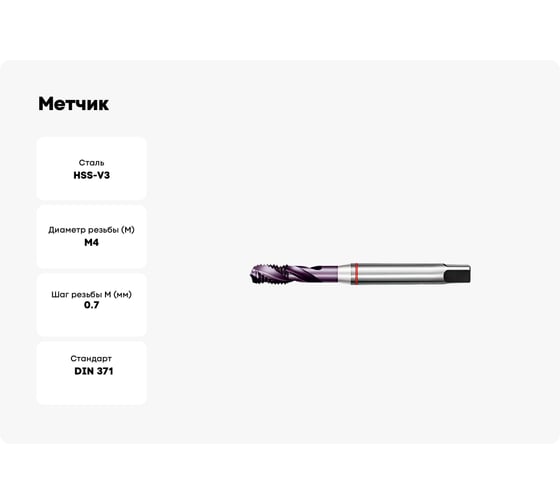 Метчик АКСИС Hv52m4tcn 00001589172