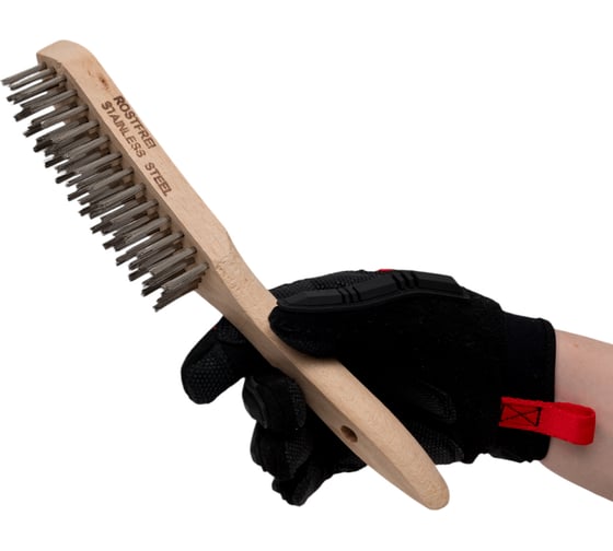 Ручная щетка OSBORN 4 ряда, 295x145, ворс прямая нерж сталь 0,30 151.334-0001