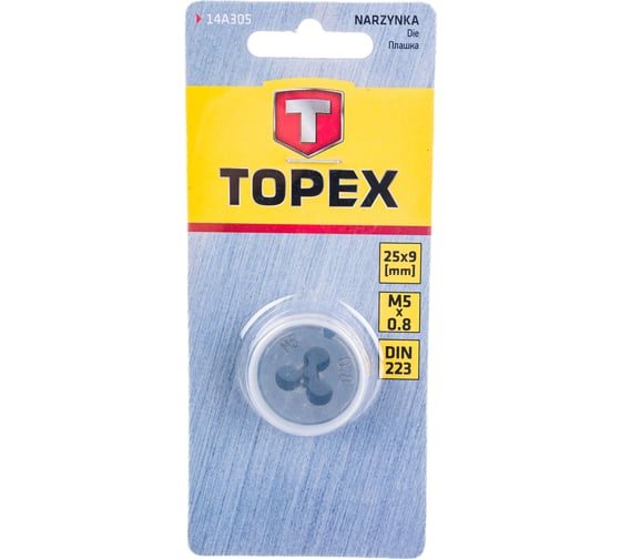 Плашка TOPEX 25x9 мм 14A305