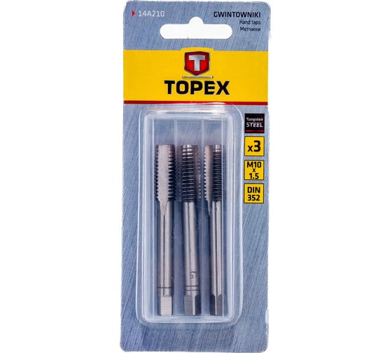 Метчики M10 TOPEX 3 шт. 14A210