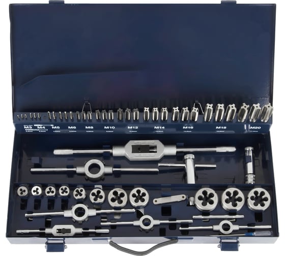 Набор метчиков и плашек Debever Machining Solutions М3-М20, HSS, 55 предметов DB-2055