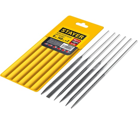 Набор надфилей STAYER 140 мм, в чехле, 6 шт. 16013-H6