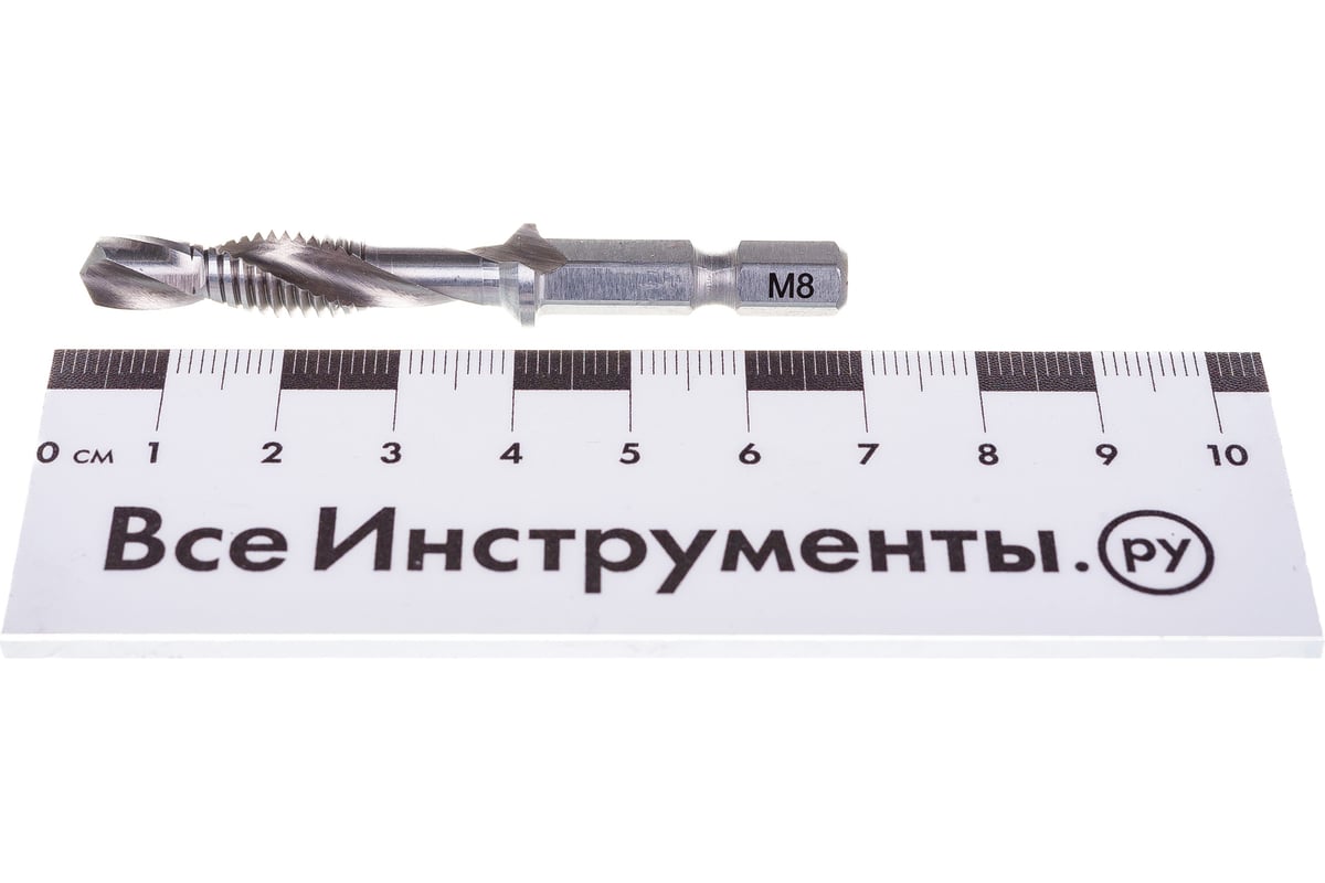 Комбинированный метчик: метчик+сверло+зенкер M8x1.25мм HSS RUKO 270018 ...