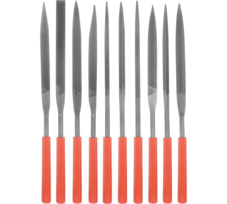 Набор надфилей MATRIX 180x5 мм, пластиковые рукоятки, 10 шт. 15824