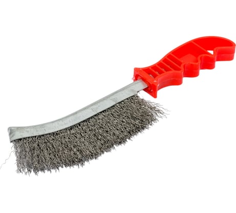 Корщетка с изогнутой пластиковой ручкой FIT IT стальная, тип А 38410