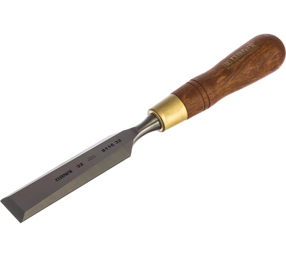 Набор из 4 плоских стамесок с ручкой NAREX WOOD LINE PLUS 8, 10, 16, 32 мм 863202