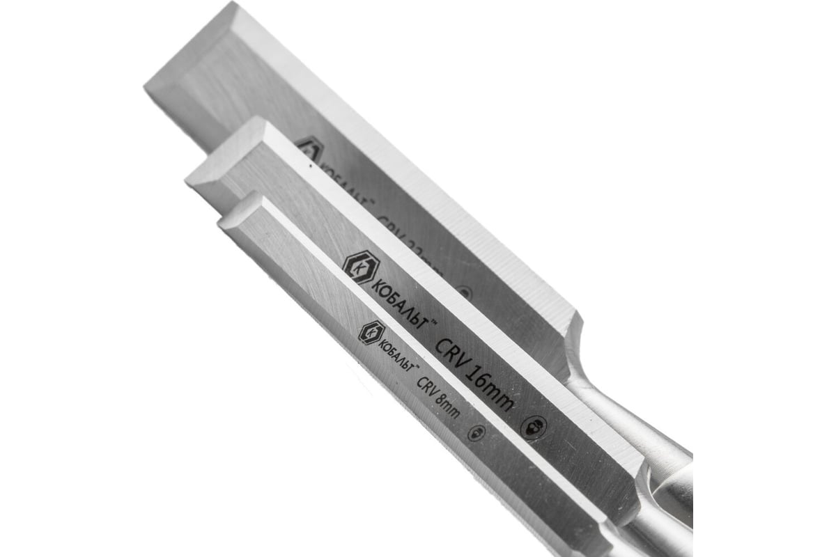 Набор плоских стамесок: 8, 16, 22мм, длина 140мм, CR-V, деревянные ...