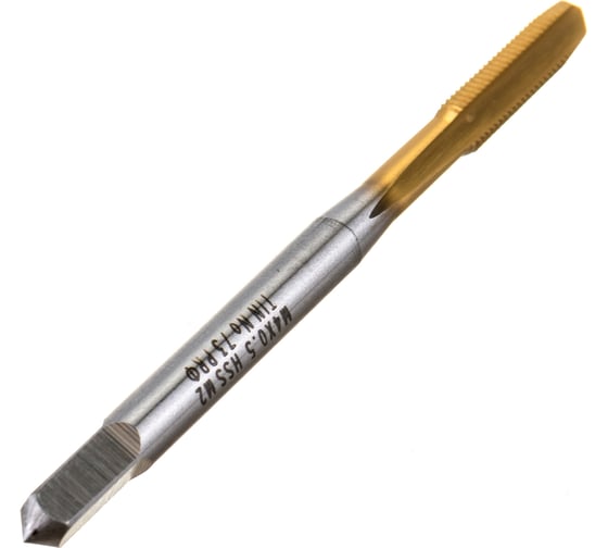 Метчик M4x0,5 HSS M2 TiN прямой ПрофОснастка №73 арт. 50211008