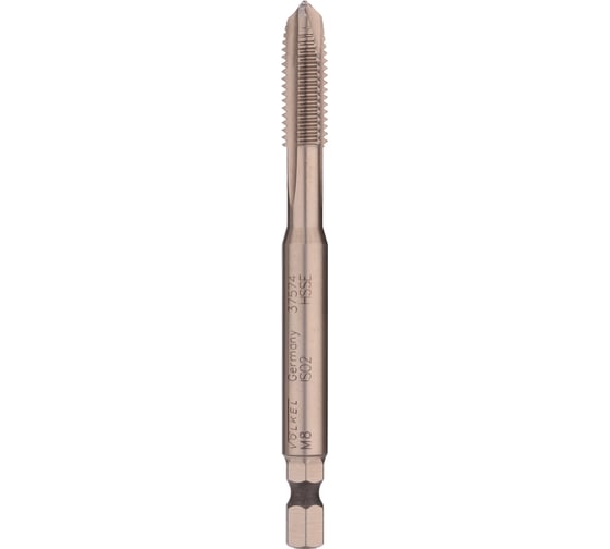 Машинный метчик VOELKEL М8 шаг 1.25мм HSSE DIN371 V37574