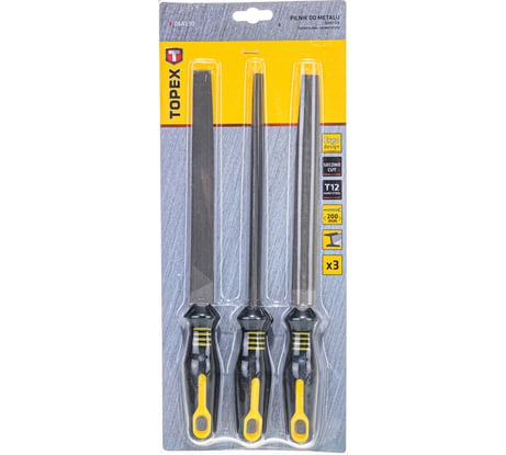 Набор напильников по металлу TOPEX 200 мм, 3шт. 06A130
