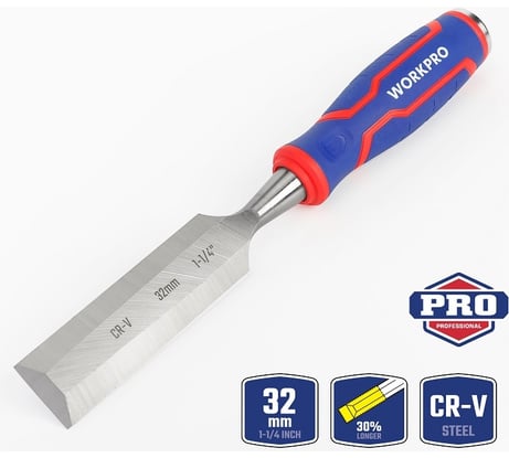 Стамеска-долото WORKPRO 32 мм, CR-V кованая сталь WP243011