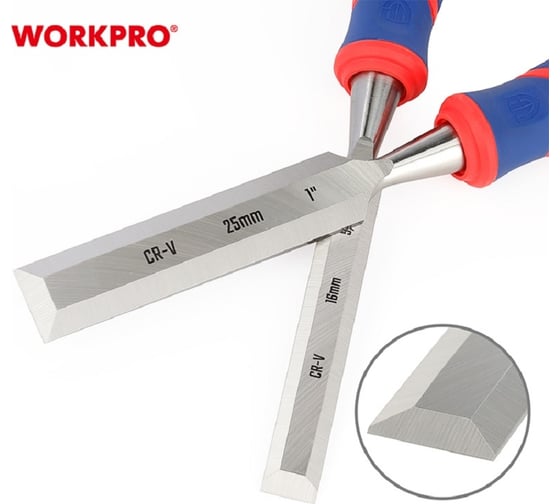 Стамеска-долото WORKPRO 25 мм, CR-V кованая сталь WP243010