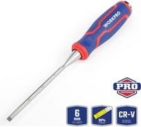 Стамеска-долото WORKPRO 6 мм, CR-V кованая сталь WP243004